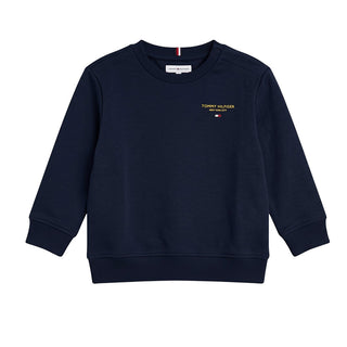 Tommy Hilfiger Felpa Girocollo Blu Con Logo KB0KB10766-C1G Per Neonato