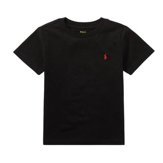 Polo Ralph Lauren T-shirt Nera In Jersey 322832904036 Per Bambini