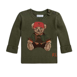 Polo Ralph Lauren Maglia Verde Con Polo Bear 320B26206001 Per Neonato