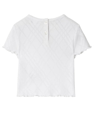 Burberry T-shirt bianca in cotone con orsetto Thomas 8112514