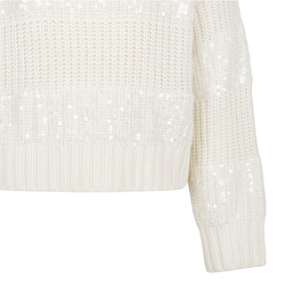 Patrizia Pepe Maglia Avorio Con Paillettes 7K0080/KK025-W444 Per Bambina