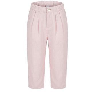 J.o Milano Pantaloni Rosa In Lino Per Bambina 674A1J