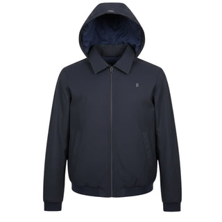 Herno Giubbino Bomber Blu In Canvas GI0051B