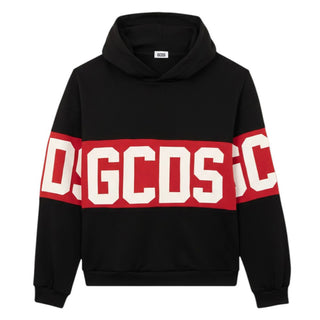 GCDS Felpa Nera Con Cappuccio E Logo Z0UKQE583F004/999R