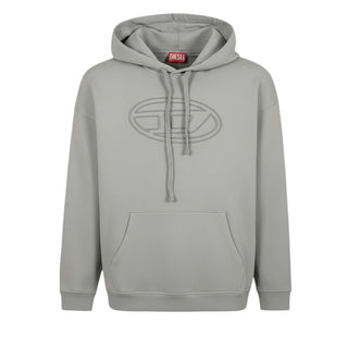 Diesel Felpa grigia con cappuccio e Oval D A03791-0JYYJ