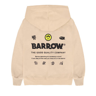 Barrow Felpa Beige Con Zip E Cappuccio S6BKJUZH149-092