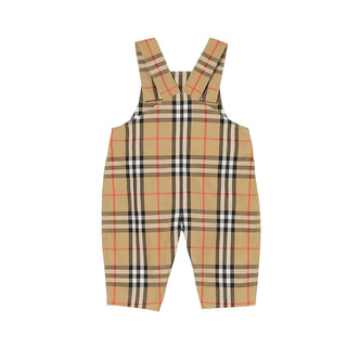 Burberry Salopette In Cotone Check Con Body E Cappellino 8117965 Per Neonato