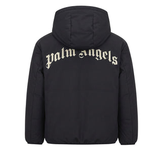 Palm Angels Giubbino Imbottito Nero Con Cappuccio F6PAJBPF007/110 Per Bambini