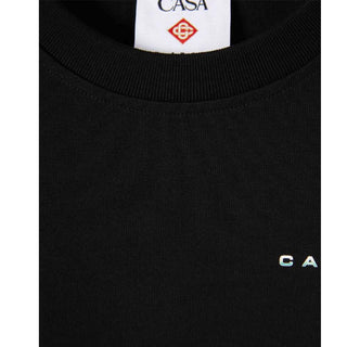 Casa Blanca T-shirt nera a maniche corte Glitch Orchid M-SP26-JTS-044-06