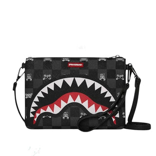 SPRAYGROUND Pochette GRAY PEEKING CHARACTER CHECK 910B8915NSZ
