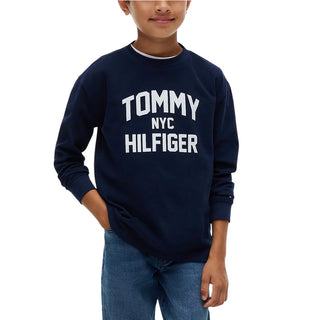 Tommy Hilfiger T-shirt Blu Navy A Maniche Lunghe KB0KB10642-C1GJ Per Bambino