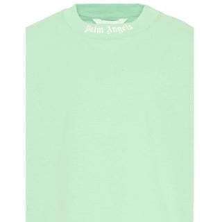 Palm Angels T-shirt Verde Con Logo Per Bambini PBAA002S26JER001/080