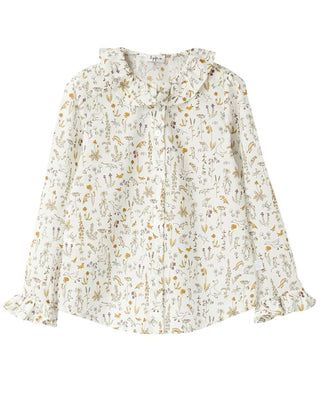 Il Gufo Camicia con volant in fantasia A24CL169C4128