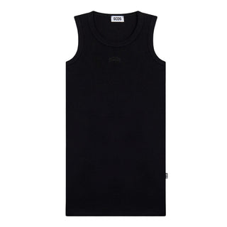 GCDS Abito Nero A Costine C1GKQB574T103/999 Per Bambina
