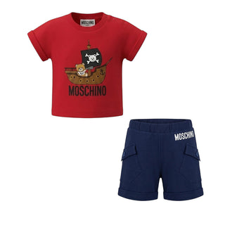 Moschino Completo Con T-Shirt E Bermuda Per Neonato MUG009-LBA08-83403