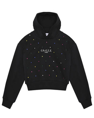Gaelle Felpa nera con strass da bambina 2741FY00347