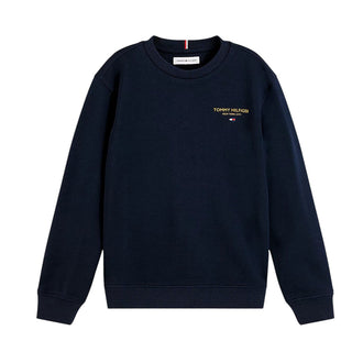 Tommy Hilfiger Felpa Girocollo Blu Con Logo KB0KB10766-C1GJ Per Bambino