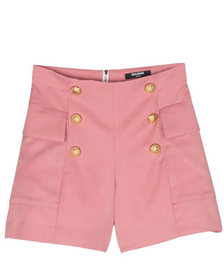 Balmain Shorts rosa con iconici bottoni BT6B59-I0089
