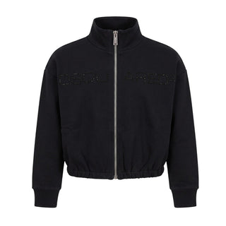 Dsquared2 Felpa Nera Cropped Per Bambina DQ04BZ-D00Z3