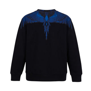 Marcelo Burlon Felpa Girocollo Nera Con Stampa F6CMJUSW130-110 Per Bambini