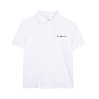 Givenchy Polo Bianca In Piqué Per Bambino H31121/10P