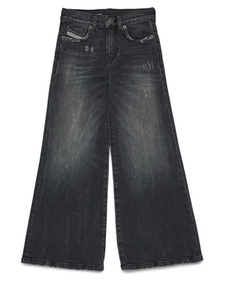 Diesel Jeans Flare nero da bambina con abrasioni J00816-KXBQN