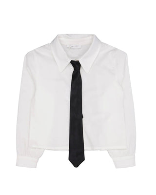 Lù:Lù Camicia cropped con cravatta LL3053