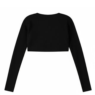 Patrizia Pepe Cardigan Cropped A Costine Nero 7K0078/K251-K103