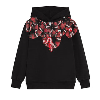 Marcelo Burlon Felpa nera con stampa Snake F5CMJBHS038
