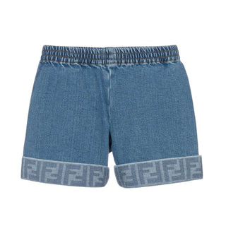 Fendi Shorts In Denim Con Logo FF BUF265-AVVU