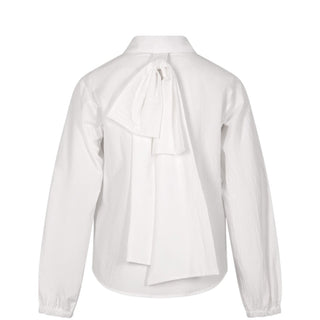 Msgm Camicia Bianca In Popeline Con Fiocco S6MSJGSI123