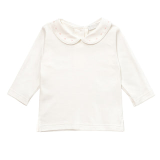 Coccodè T-shirt avorio in jersey con colletto Peter Pan C62184