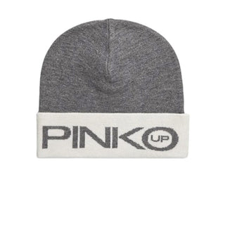 Pinko Cappello grigio in misto viscosa con logo F4PIJGHT097