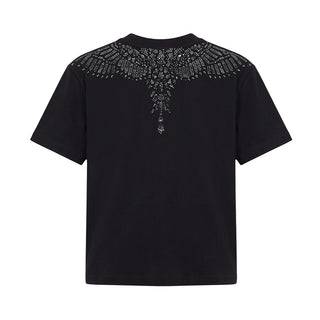 Marcelo Burlon T-shirt Nera Con Strass F6CMJGTH075-110 Per Bambina