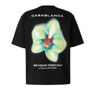 Casa Blanca T-shirt nera a maniche corte Glitch Orchid M-SP26-JTS-044-06