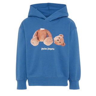 Palm Angels Felpa Blu Avio Con Cappuccio E Teddy PBBB012S26FLE001/060