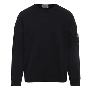 Stone Island Felpa girocollo nera con Compass K2S156100008/V0029