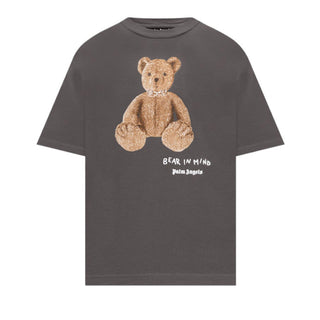 Palm Angels T-shirt grigia a maniche corte con Bear PMAA109F25JER00A0760