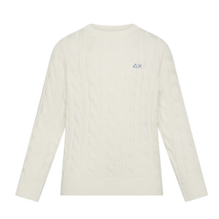 Sun68 Maglia Avorio A Trecce Per Bambino K36315/31