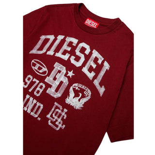 Diesel T-shirt Bordeaux A Maniche Corte J02993-KYA1Y-K440 Per Bambino