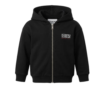 Iceberg Felpa Nera Con Zip E Cappuccio MFICE7328B-V3 Per Neonato