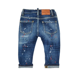 Dsquared2 Jeans In Denim Blu Con Schizzi DQ01TC-D0AFU-DQ01