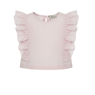 J.o Milano Top Rosa In Lino Per Bambina 676C3J