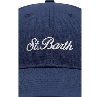 Mc2 Saint Barth Cappello Da Baseball Jr In Lino Blu BASB0008/01263L Per Bambini