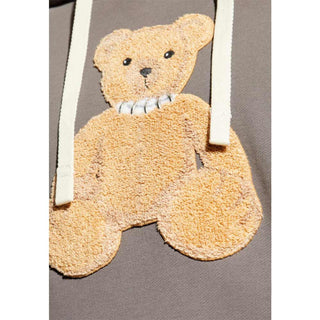 Palm Angels Felpa grigia con cappuccio e Bear On My Mind PMBB17DF25FLE0040760