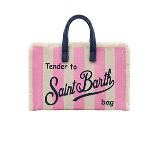 Mc2 Saint Barth Borse Micro In Canvas Con Fantasia A Righe Rosa PHONE001/00716L