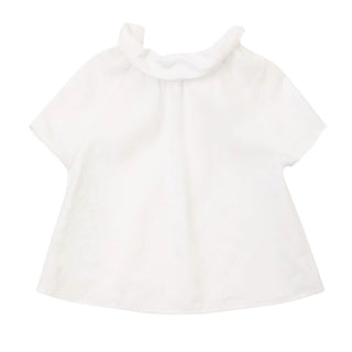 Il Gufo Camicia bianca a maniche corte con ricamo P25CC107R0004