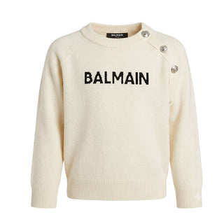 Balmain Maglia In Misto Lana Per Bambina BV9B00-Z2409