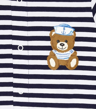 Moschino GESTREIFTER Strampler MUY052 MIT CLIPS