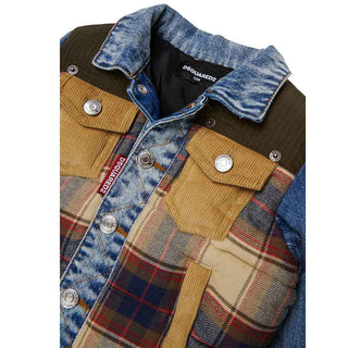 Dsquared2 Giubbino In Denim Patchwork DQ3490-D0AIA-DQ717 Per Neonato